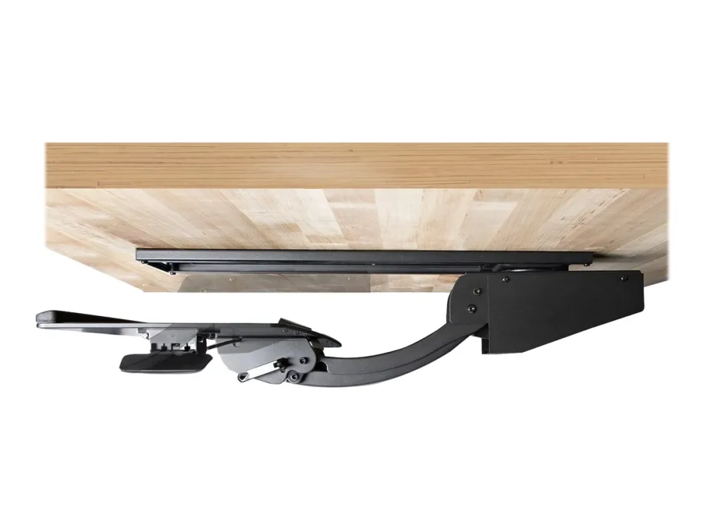 StarTech.com Under Desk Keyboard Tray, Full Motion & Height Adjustable Keyboard and Mouse Tray, 10