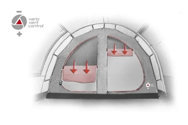 High Peak Meran 5.0, Camping, Tunneltelt, 5 person(er), Grøn, Lys grå