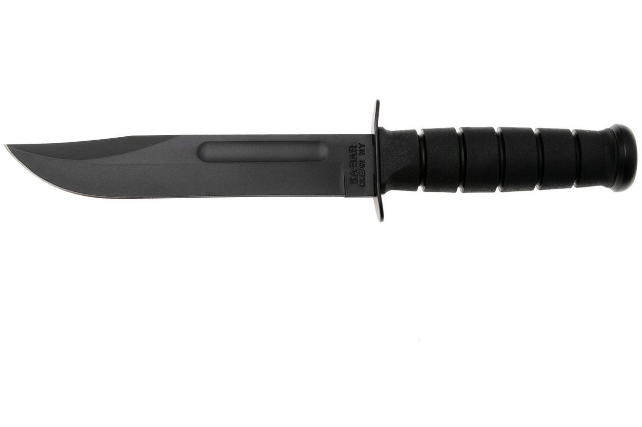 KA-BAR USMC 1213 plain edge, Kraton, kydex foedraal