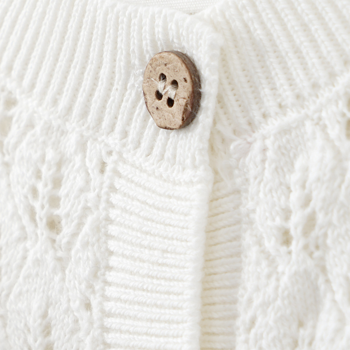 Topomini Pure Collection Baby Strickjacke mit Ajour-Muster cremeweiss