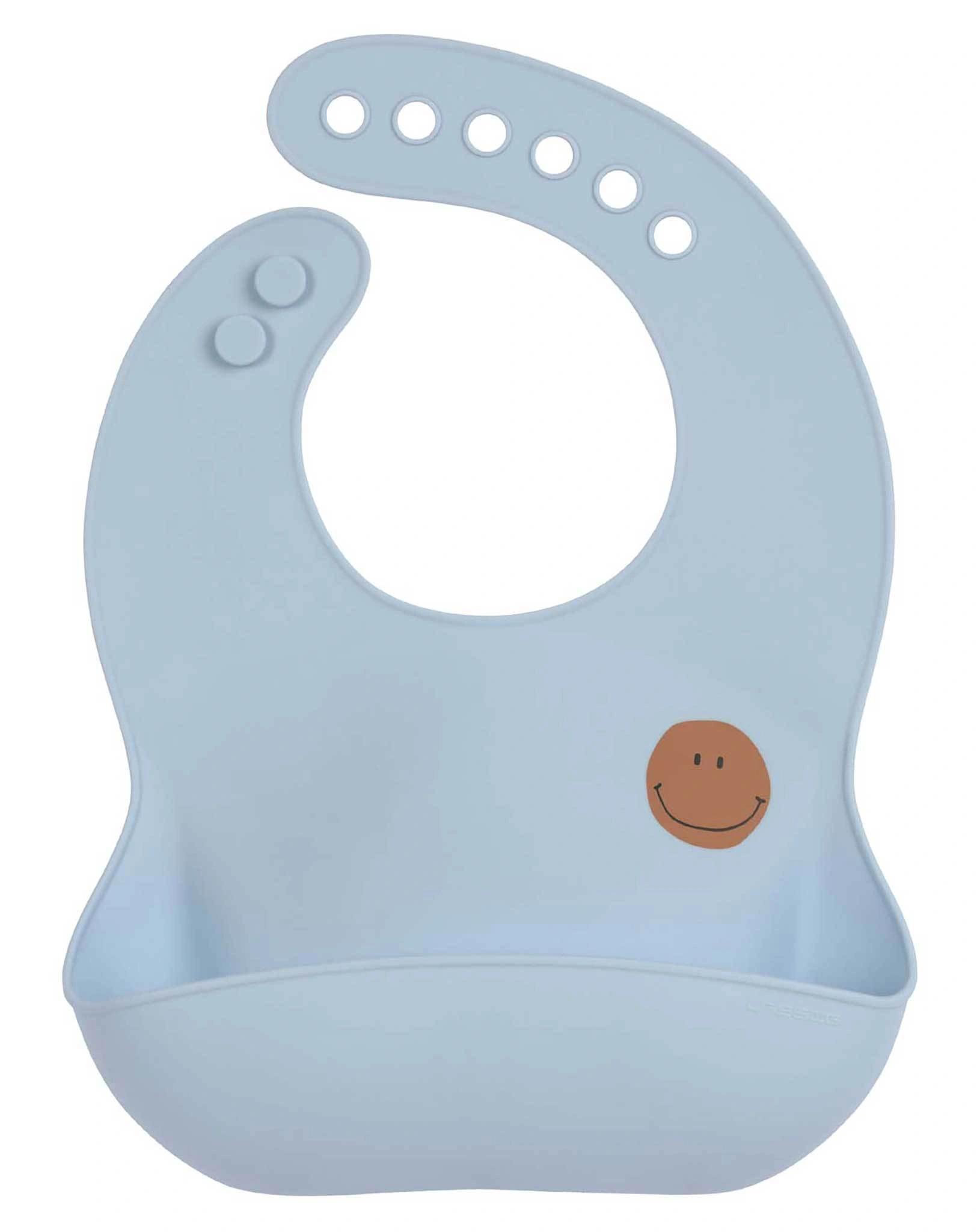 Silikon-Lätzchen HAPPY RASCALS SMILE in sky blue