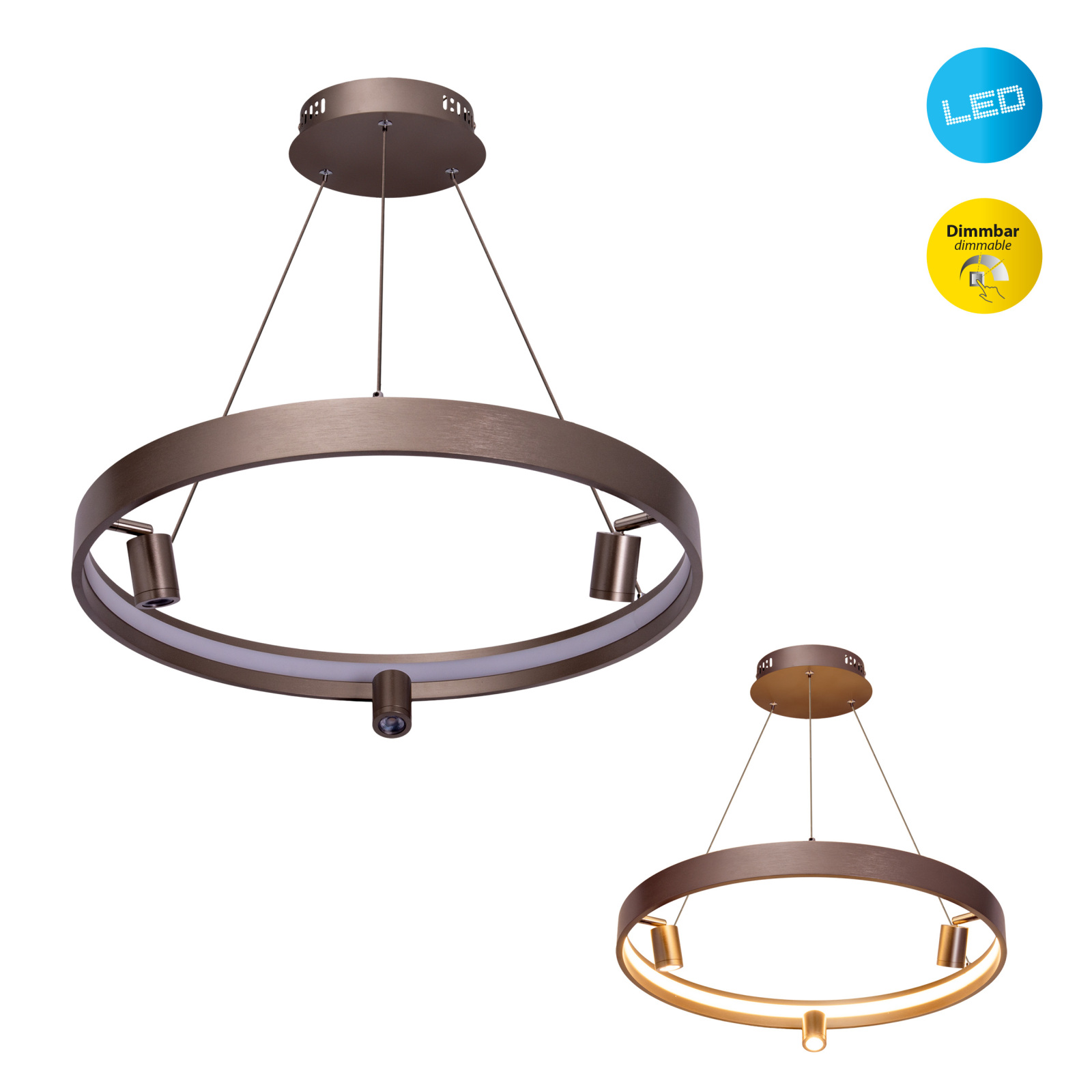 LED-Pendelleuchte TRISTAN - Stahl - 150 cm - dimmbar