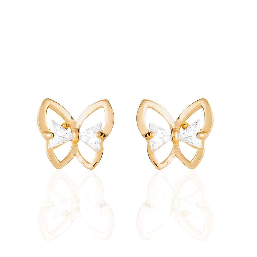 Boucles D'oreilles Pendantes Jelissa Plaqué Or Oxyde De Zirconium