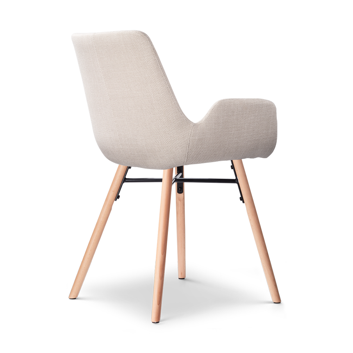Eetkamerstoel Nena-Eef beige - naturel onderstel