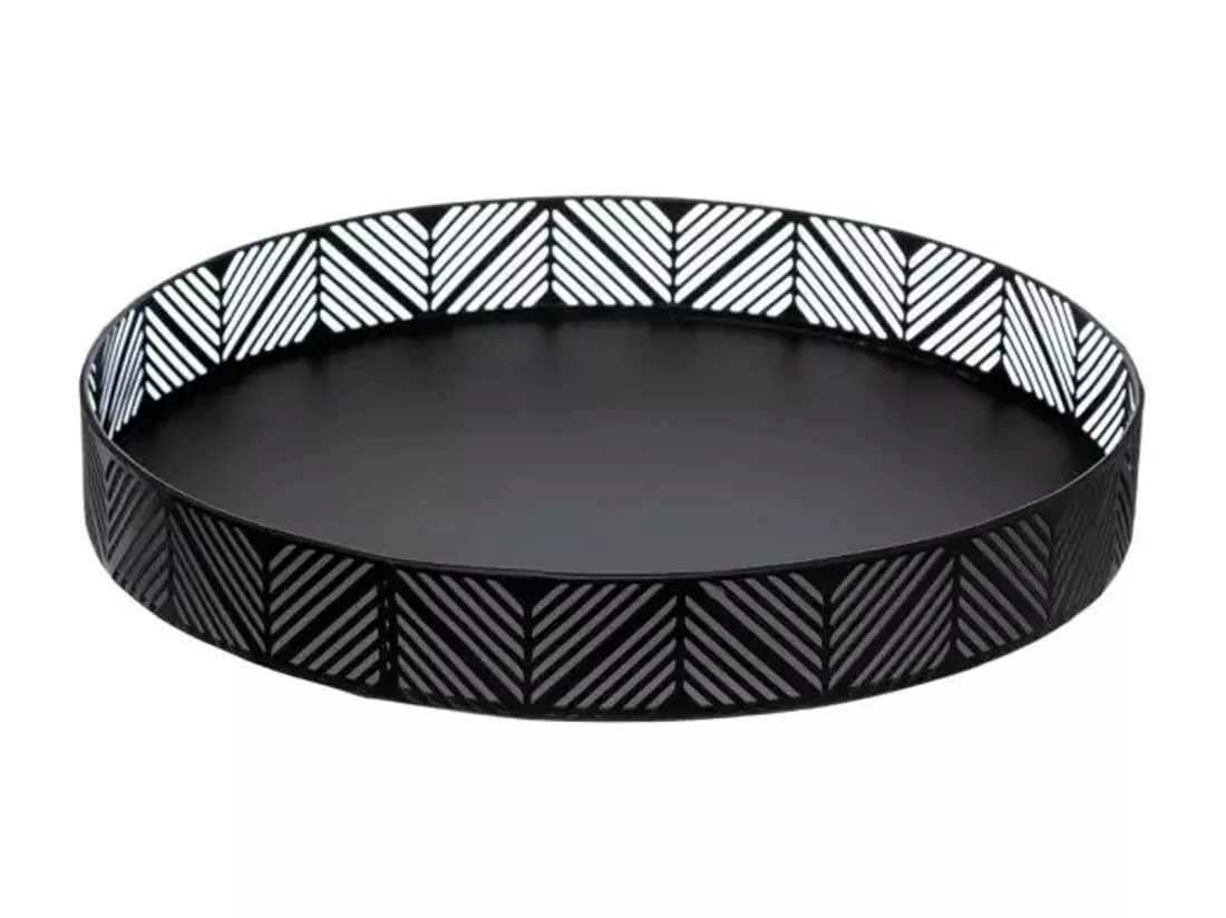 WELL HOME - Plateau corbeille noir 29,5x4,4 cm