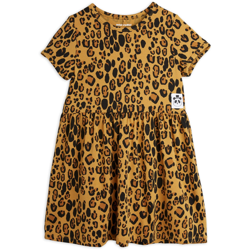 Køb Mini Rodini Beige Basic Leopard Kjole Tencel™