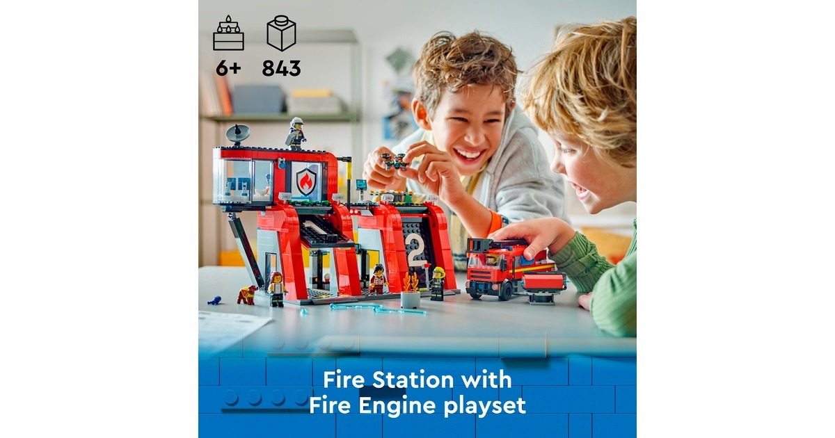 LEGOCity - Brandweerkazerne en brandweerauto Constructiespeelgoed  (60414)
