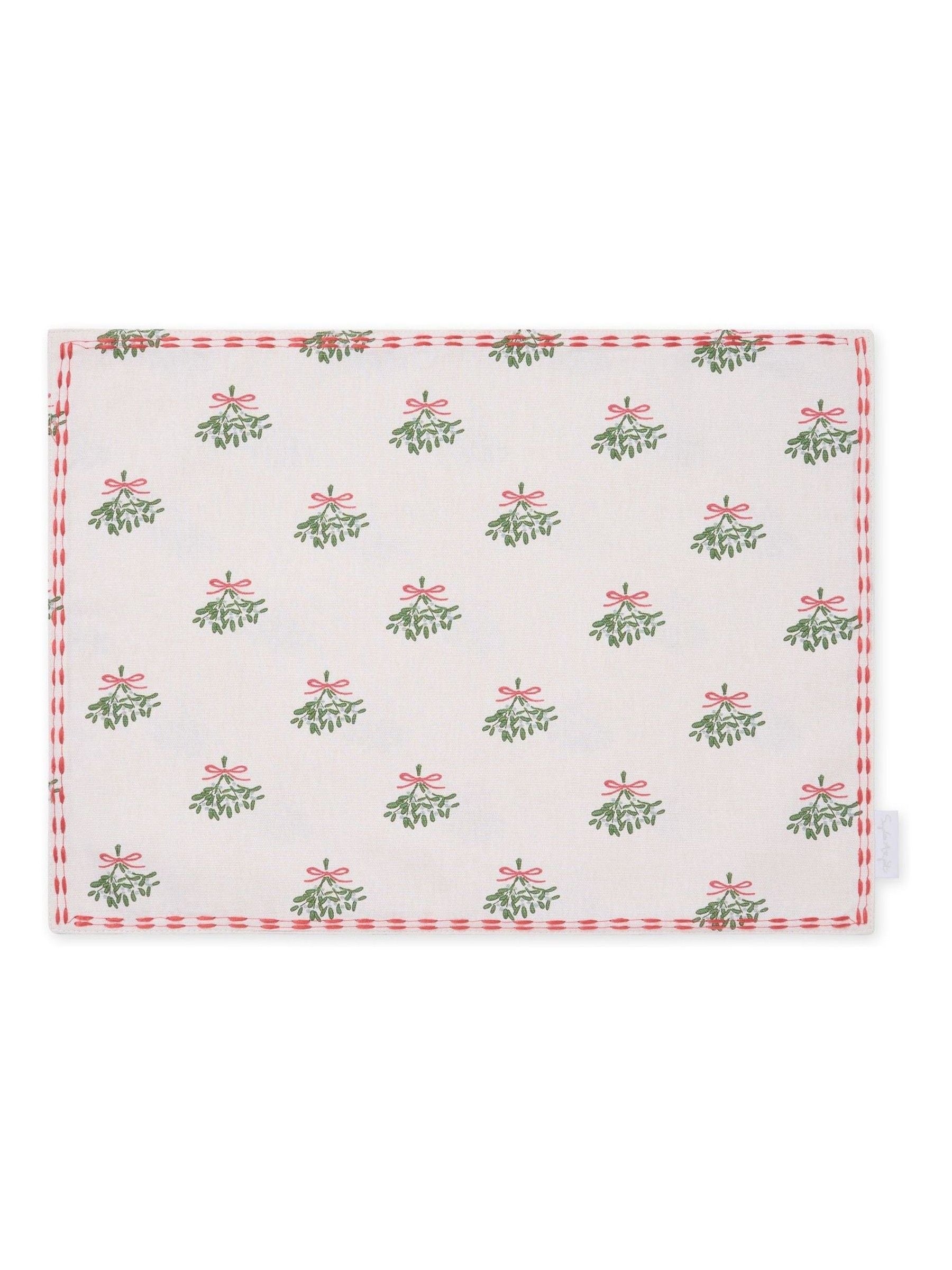 Sophie Allport Mistletoe Embroidered Placemats Set of 2