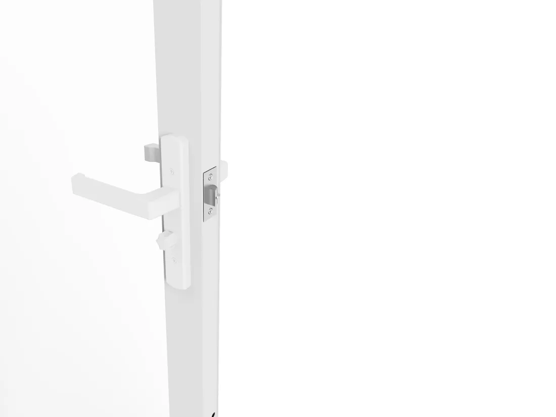 Bloc porte réversible en aluminium et verre trempé - H204 x L73 cm - Blanc - LOXTON