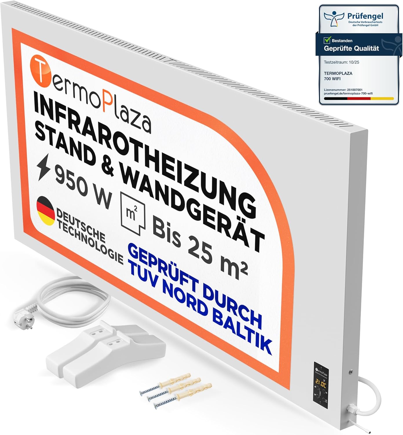 Infrarotheizung mit Thermostat 950 W bis 25m² | Infrarot Wandheizung & Infrarotheizung Standgerät | Infrarot Heizung & Konvektor Heizung für Zuhause, Schlafzimmer, Badezimmer Elektroheizung
