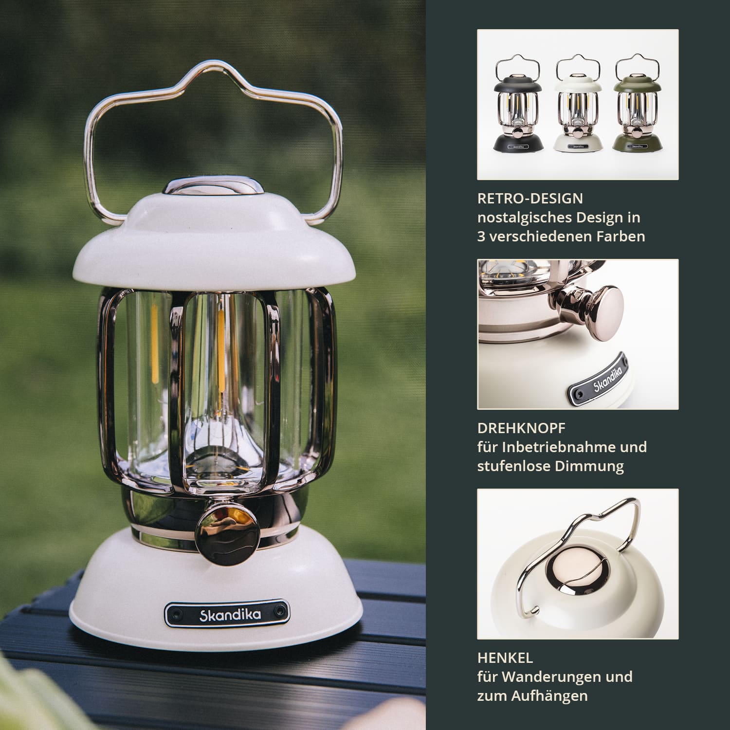 Skandika Forsol LED-lantaarn - White