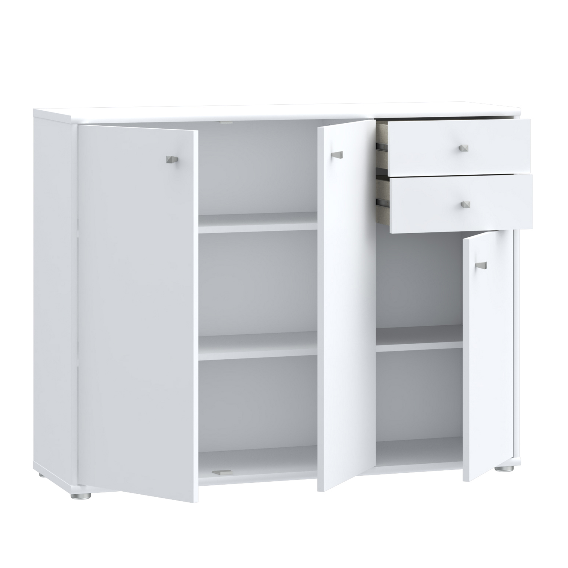 Kommode - weiß - 2 Schubkästen - 109x86 cm