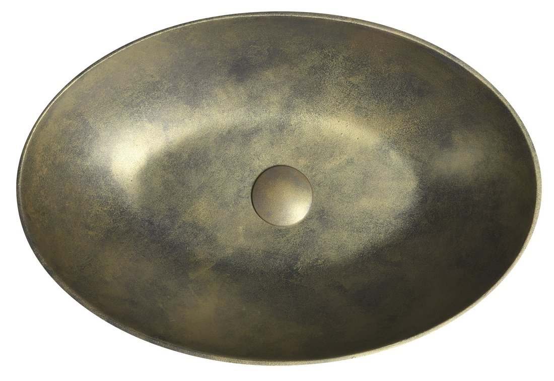Sapho Formigo betonnen wastafel goud 60x14x40cm