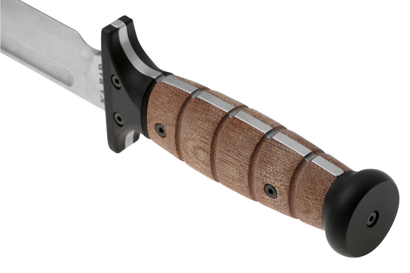 Rick Hinderer KA-BAR Stonewashed 3V, Natural Micarta, vaststaand mes