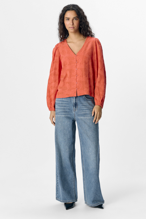 Object oranje dames blouse