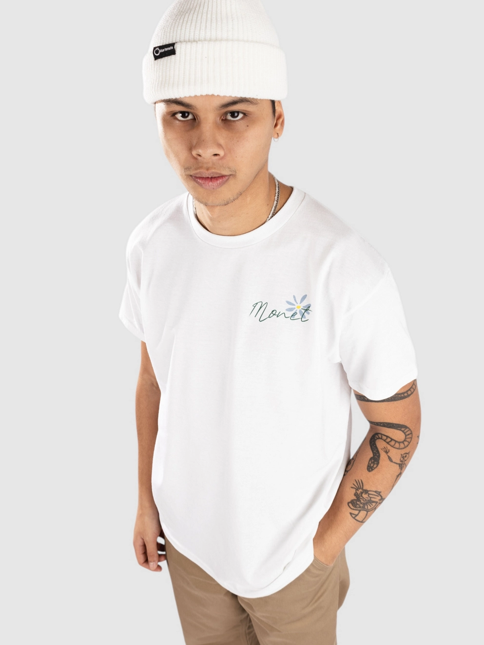 Monet Skateboards Same Roots T-Shirt white cap off white