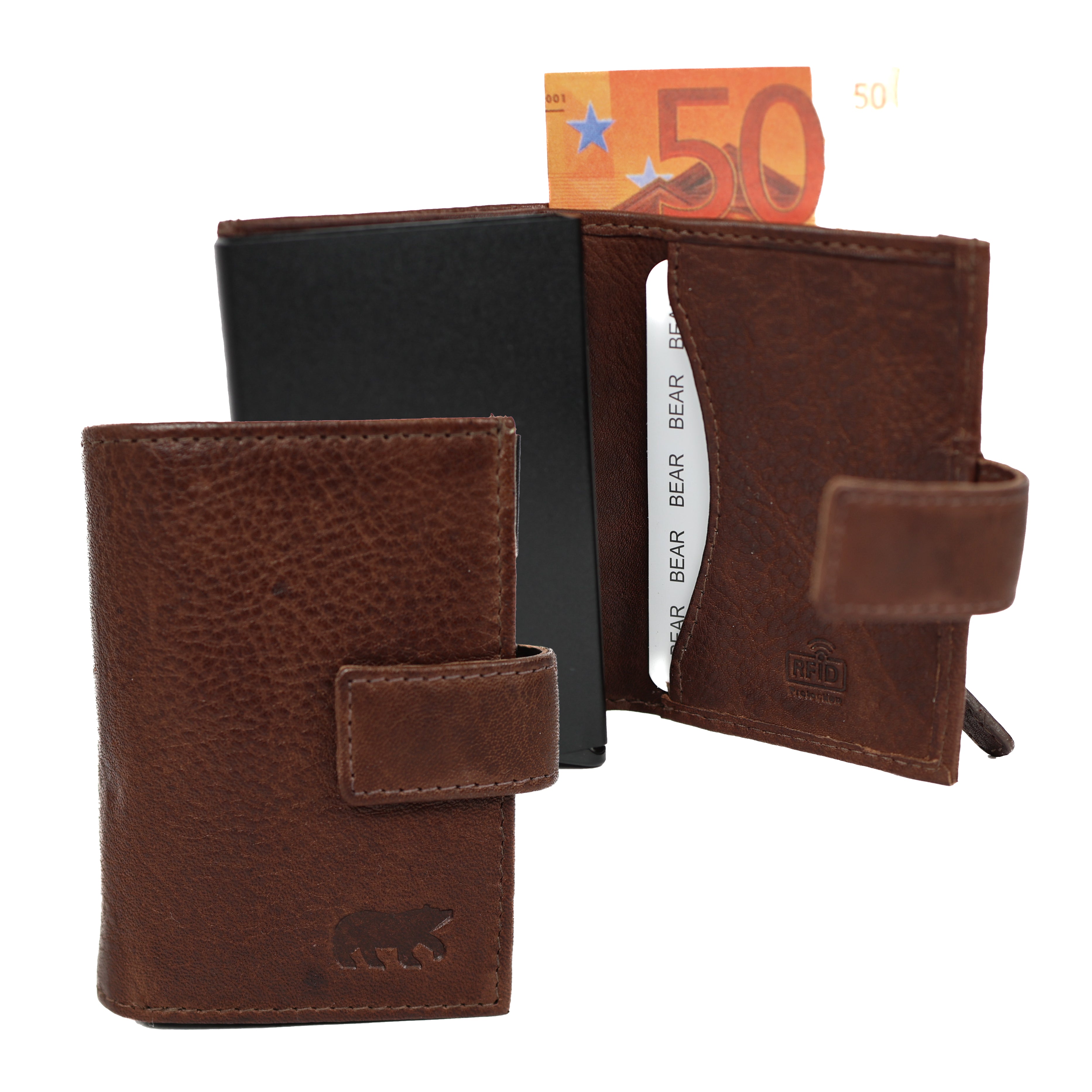XL Pasjeshouder 'Mo' donkerbruin DARK BROWN