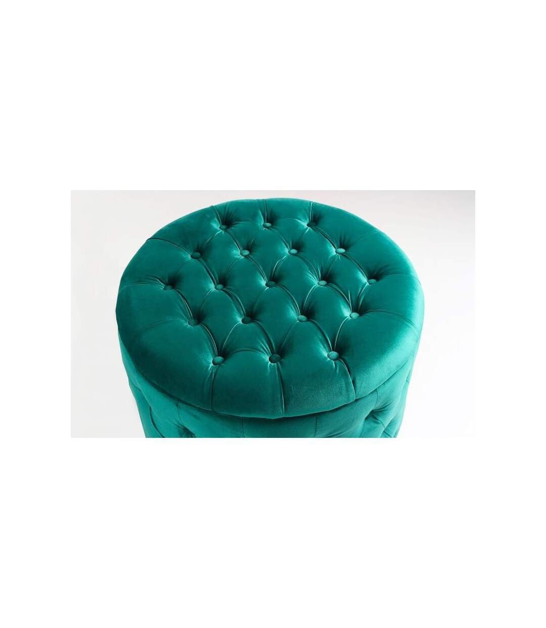 Paris Prix - Pouf Rond Design En Velours visalni 60cm Vert