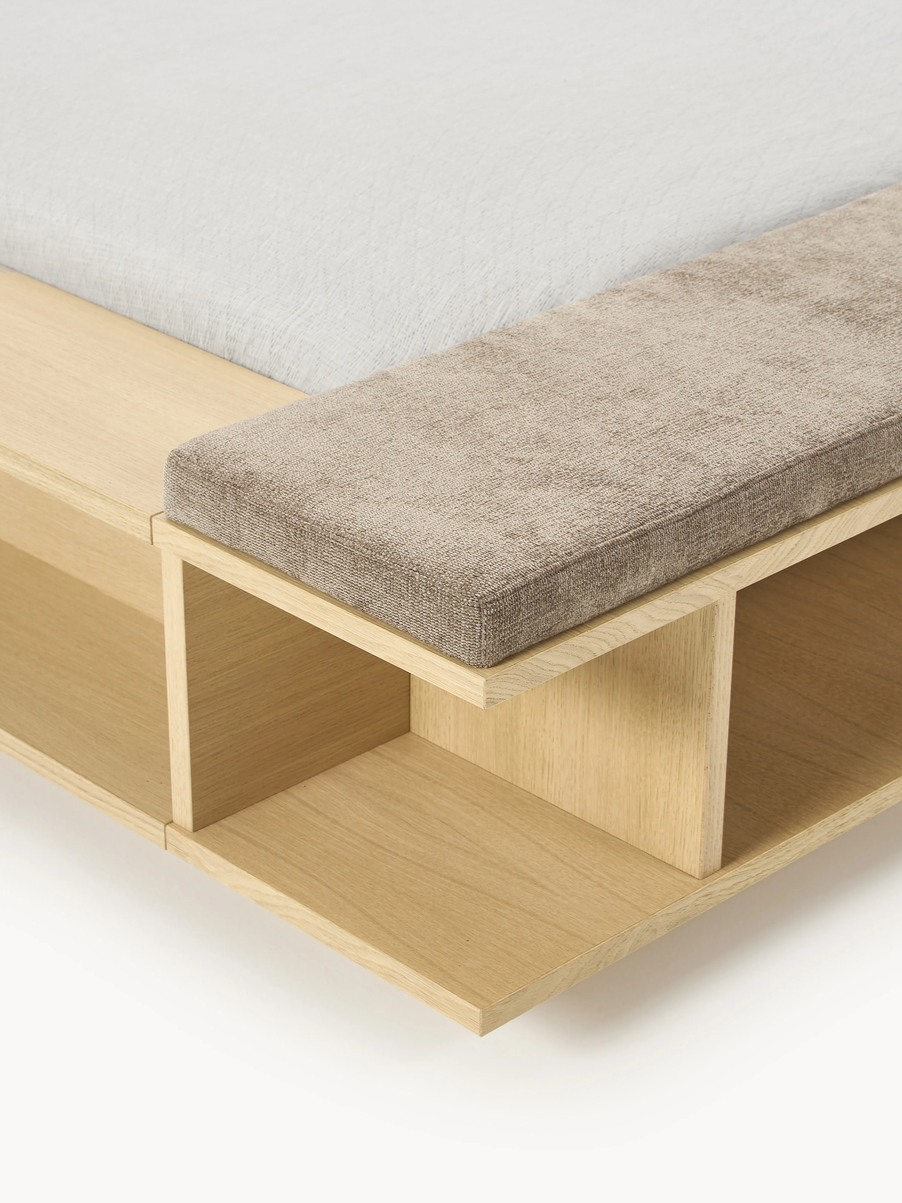 Houten bed Clark met bank en zijplanken