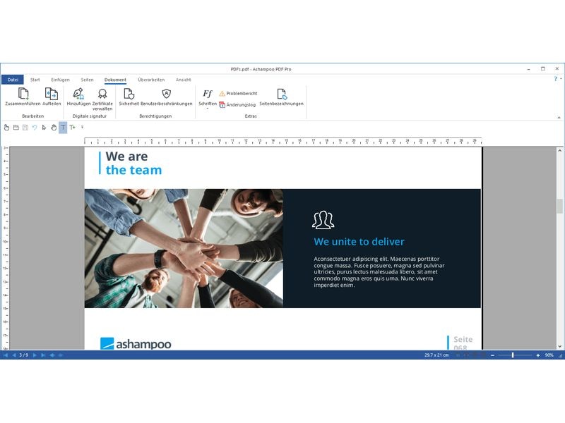 Ashampoo PDF Pro 4 ESD, Vollversion, 1 PC PDF zusammenfügen, in Word umwandeln und wie einen Text bearbeiten