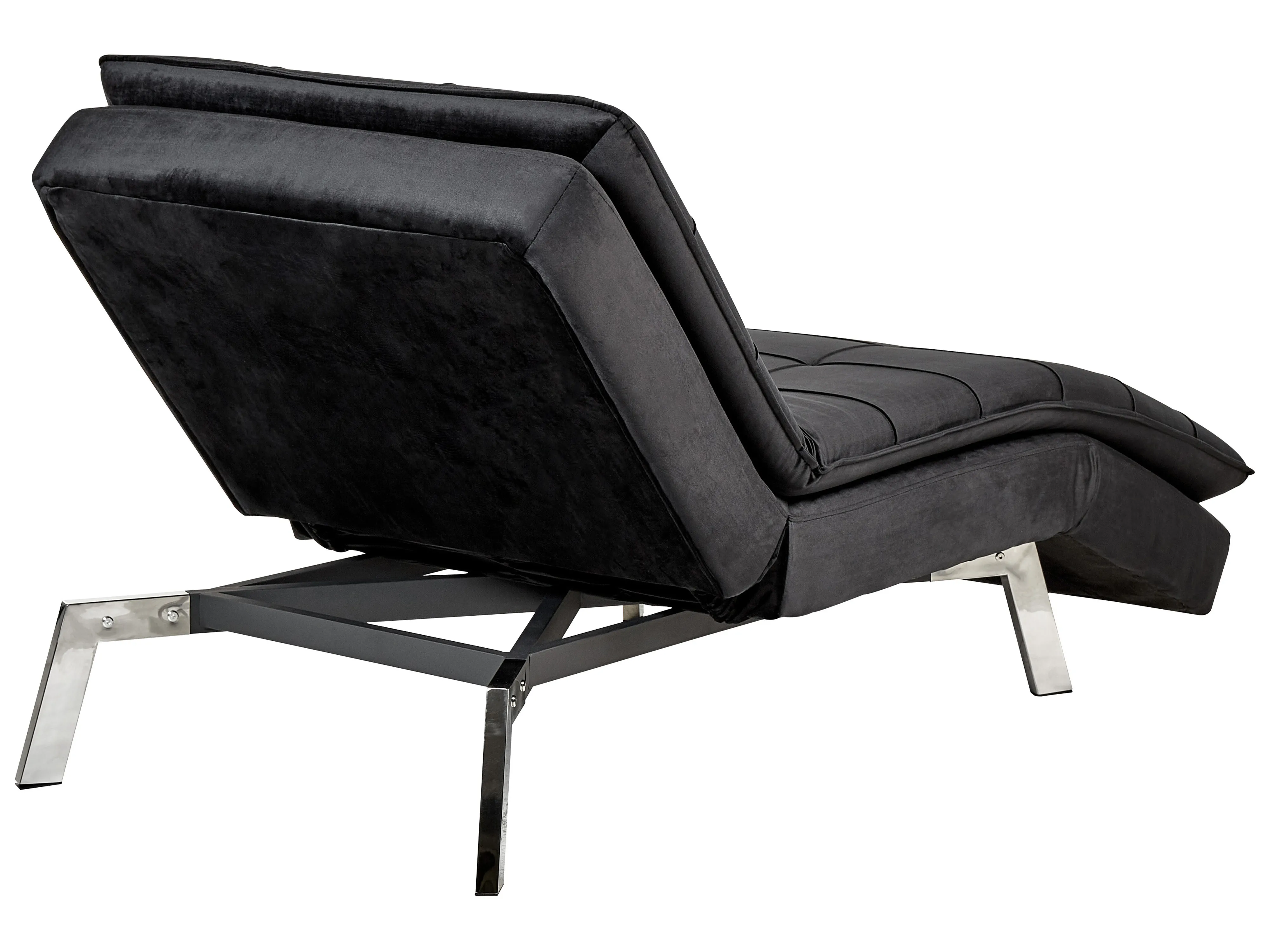 Chaise longue LOIRET Fluweel Zwart