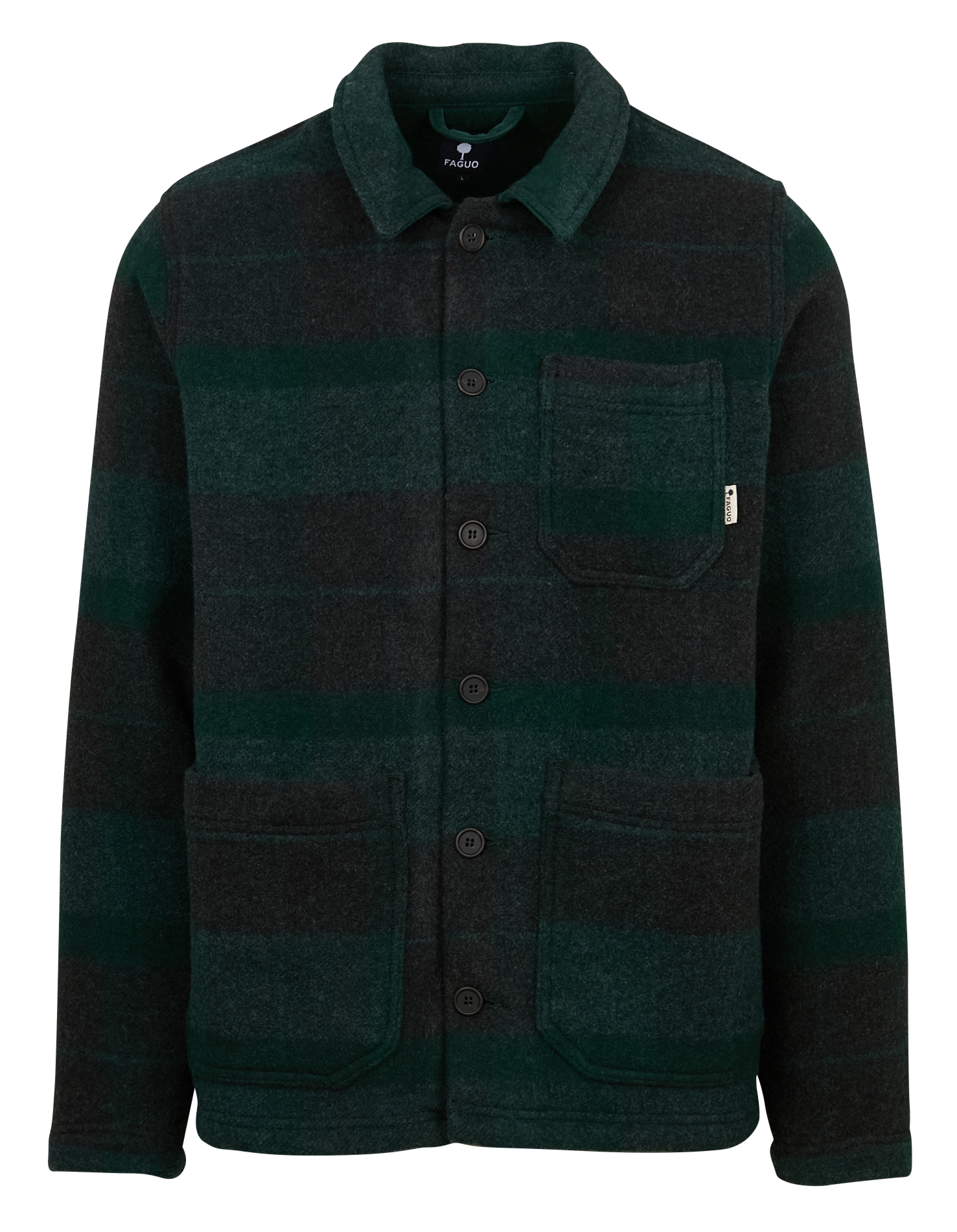 LORGE - Veste col classique à carreaux en laine mélangée | Vert