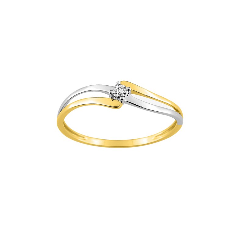 Bague Femme - Or 9 Carats - Diamant 0,006 Carats