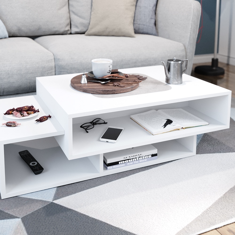 VICCO Couchtisch BARI Weiß Sofatisch Kaffeetisch Beistelltisch Ablage Wohnzimmer