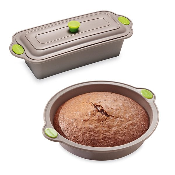 Lot de 2 moules Rigiflex : moule à manqué et moule à terrine avec couv