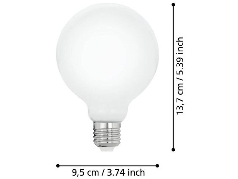 EGLO Leuchten Lampe 7 W E27 Warmweiss LED-Leuchtmittel mit weissem Glas