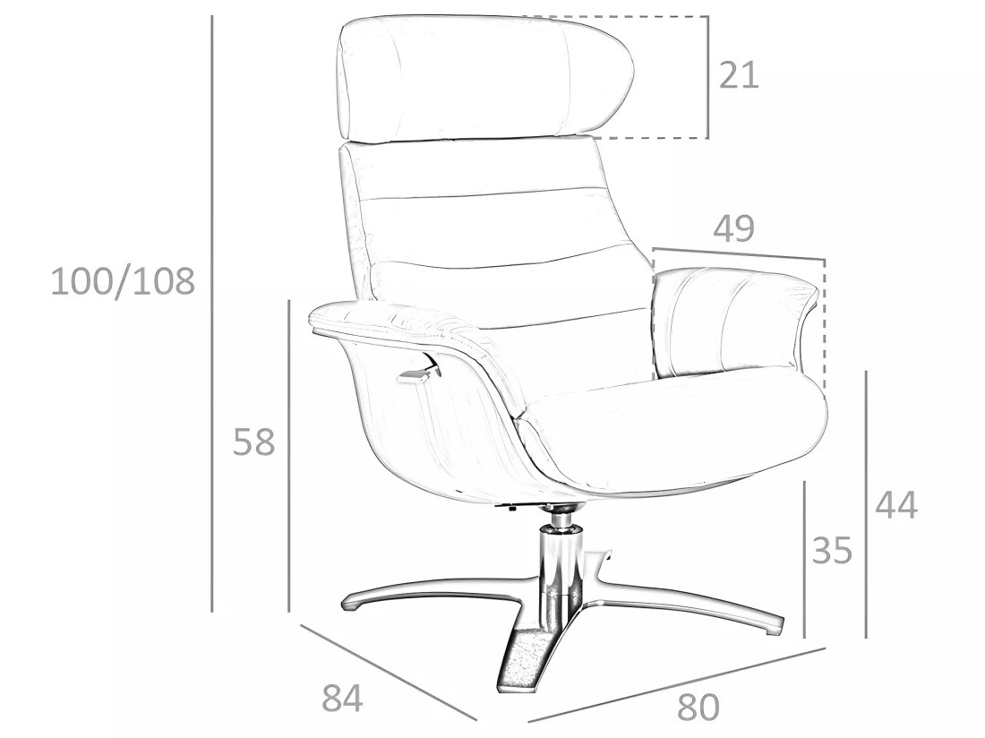 Fauteuil pivotant rembourré en cuir 5087 ANGEL CERDA