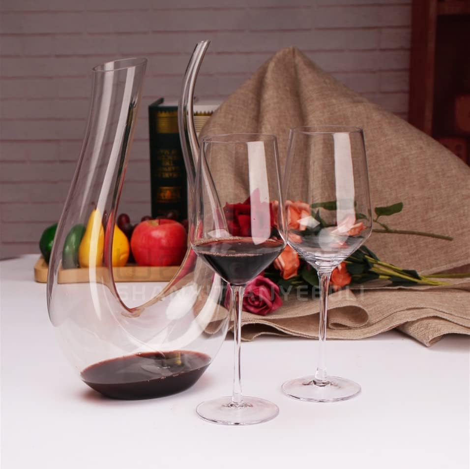 (1.5L) Deko Glas Karaffe Wein Dekanter Eleganter Ausgiesser Rotwein Dekantierer - Transparent