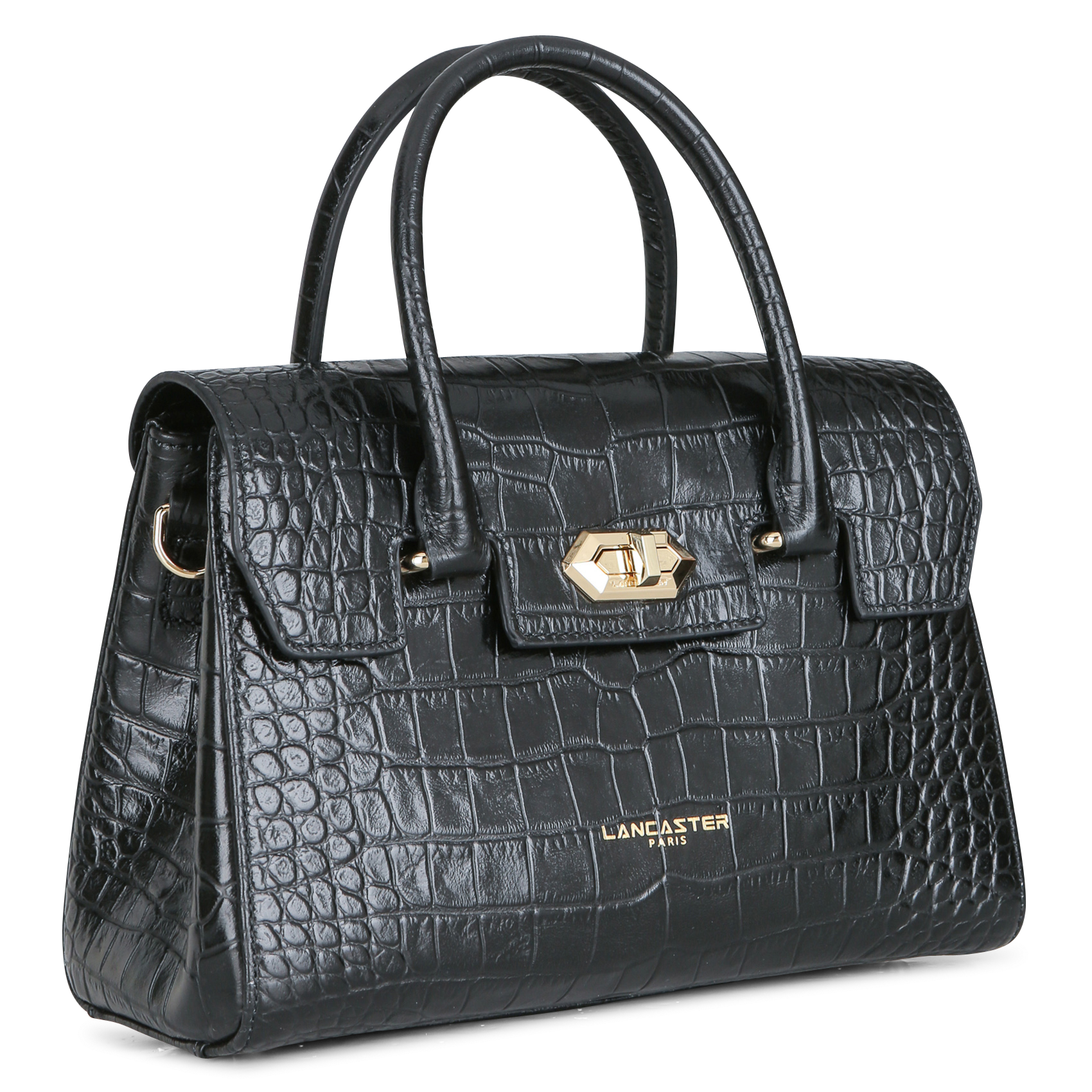 EXO - Sac cabas en cuir embossé croco | Noir