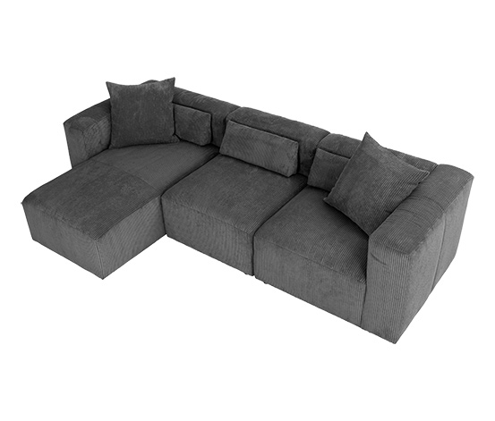 Ecksofa mit Longchair »Lenata«, anthrazit, links