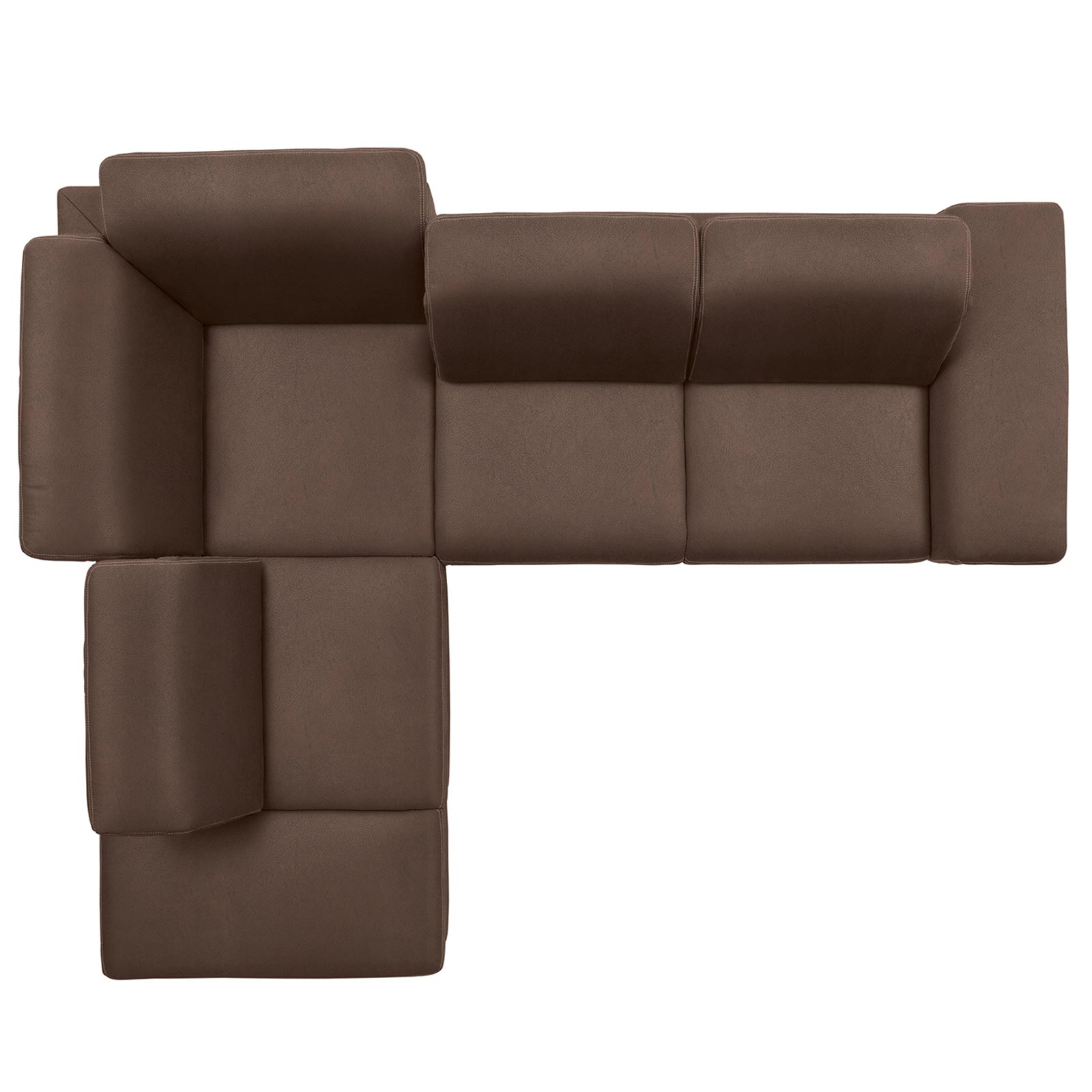 polsterpower Boxspringsofa - Saddle nougat - Basismodell - Ottomane links