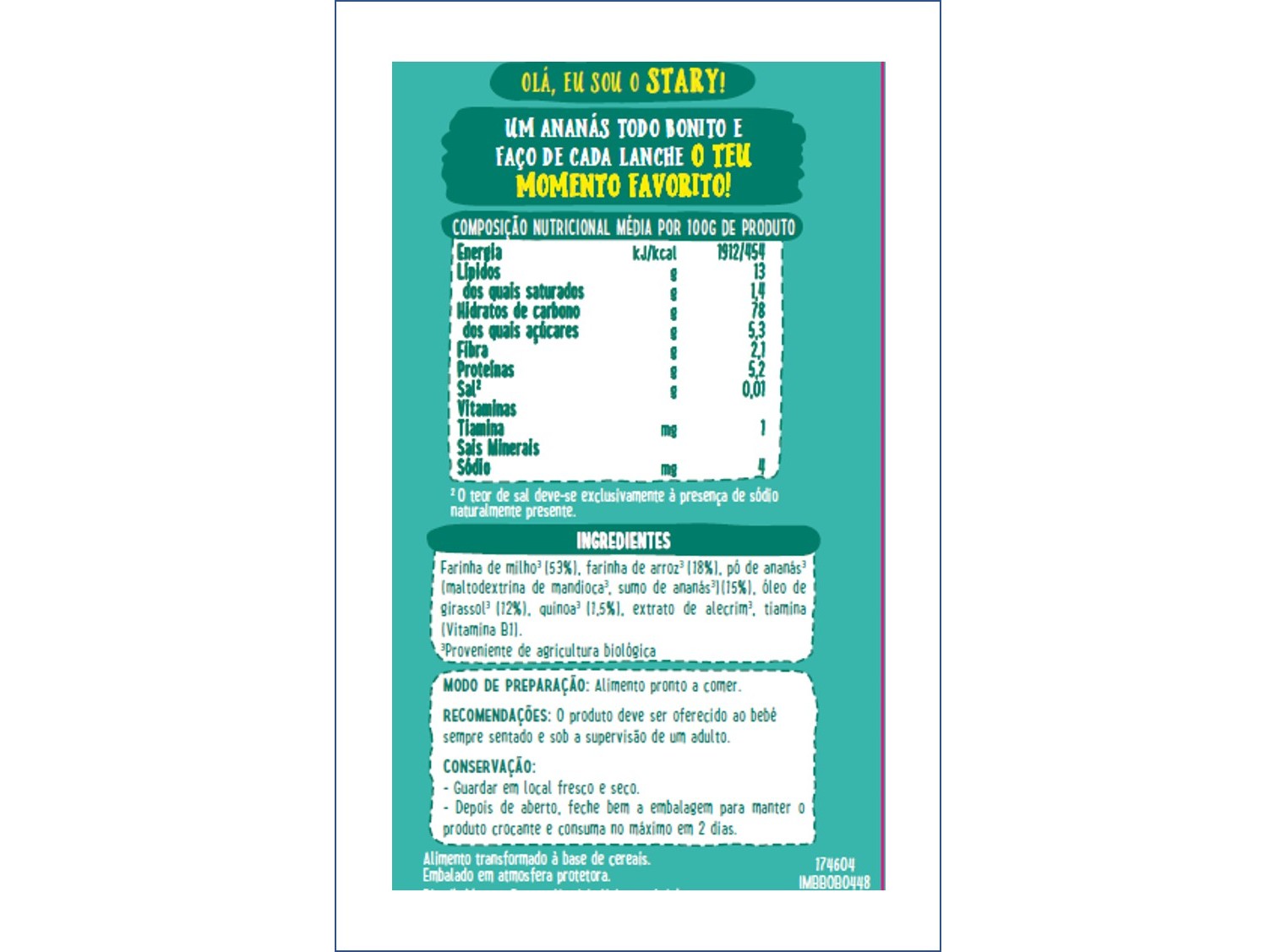 SNACK BLEDINA BIO ESTRELAS ANANÁS E QUINOA 20G