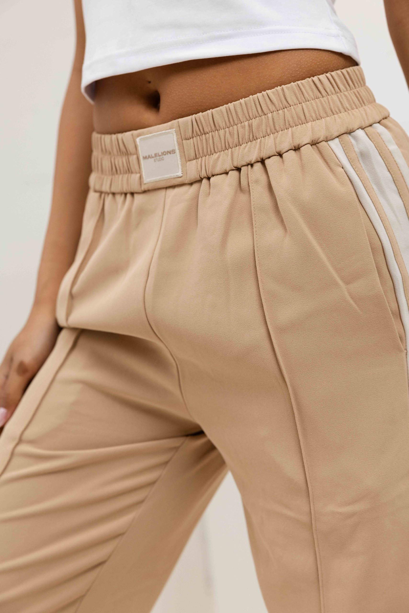 Malelions Studio Loose Fit Broek Dames Beige