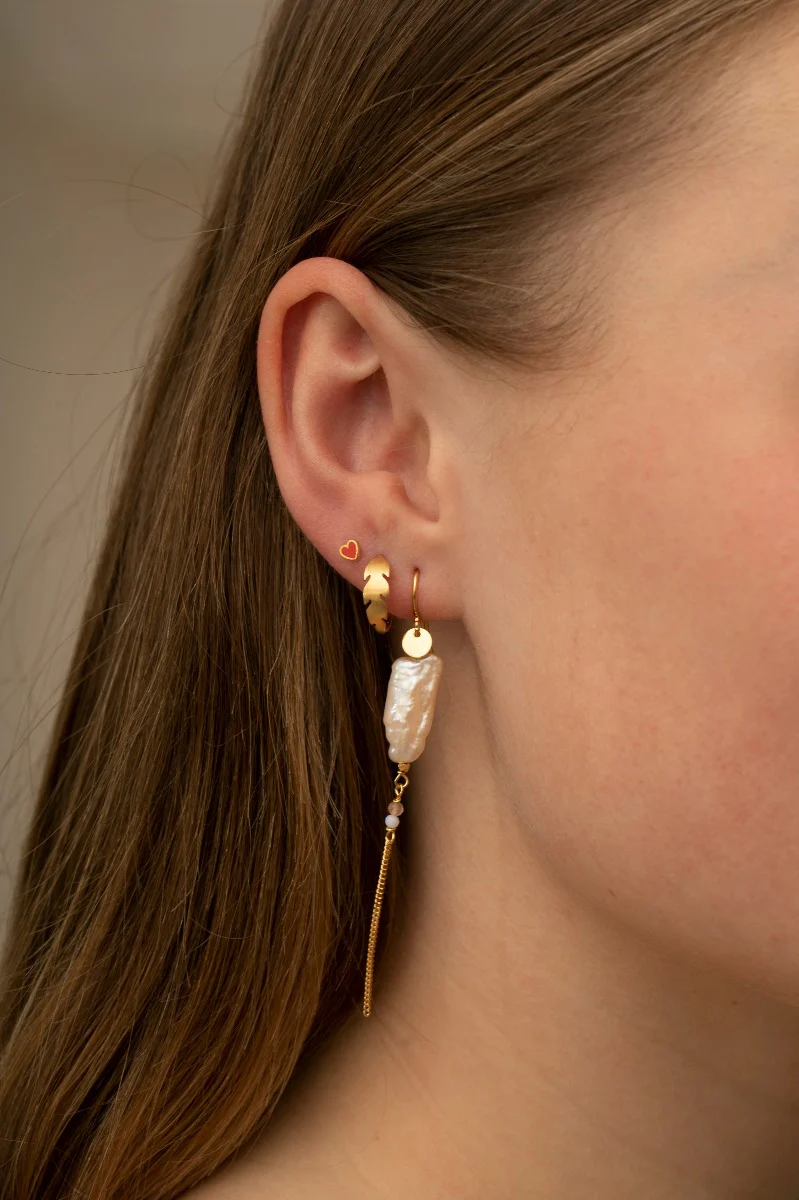 STINE A Jewelry  Long Baroque pearl med kæde  - forgyldt