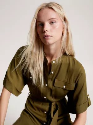 Vestido camisa midi de corte folgado
