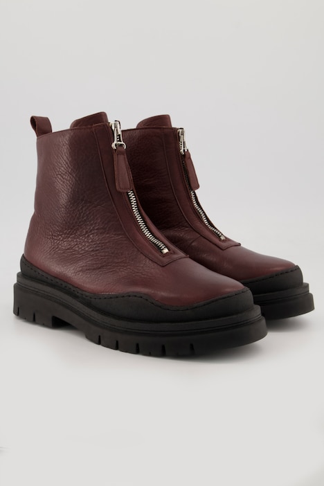 Leder-Boots, Reißverschluss, Wechselfußbett, Weite H