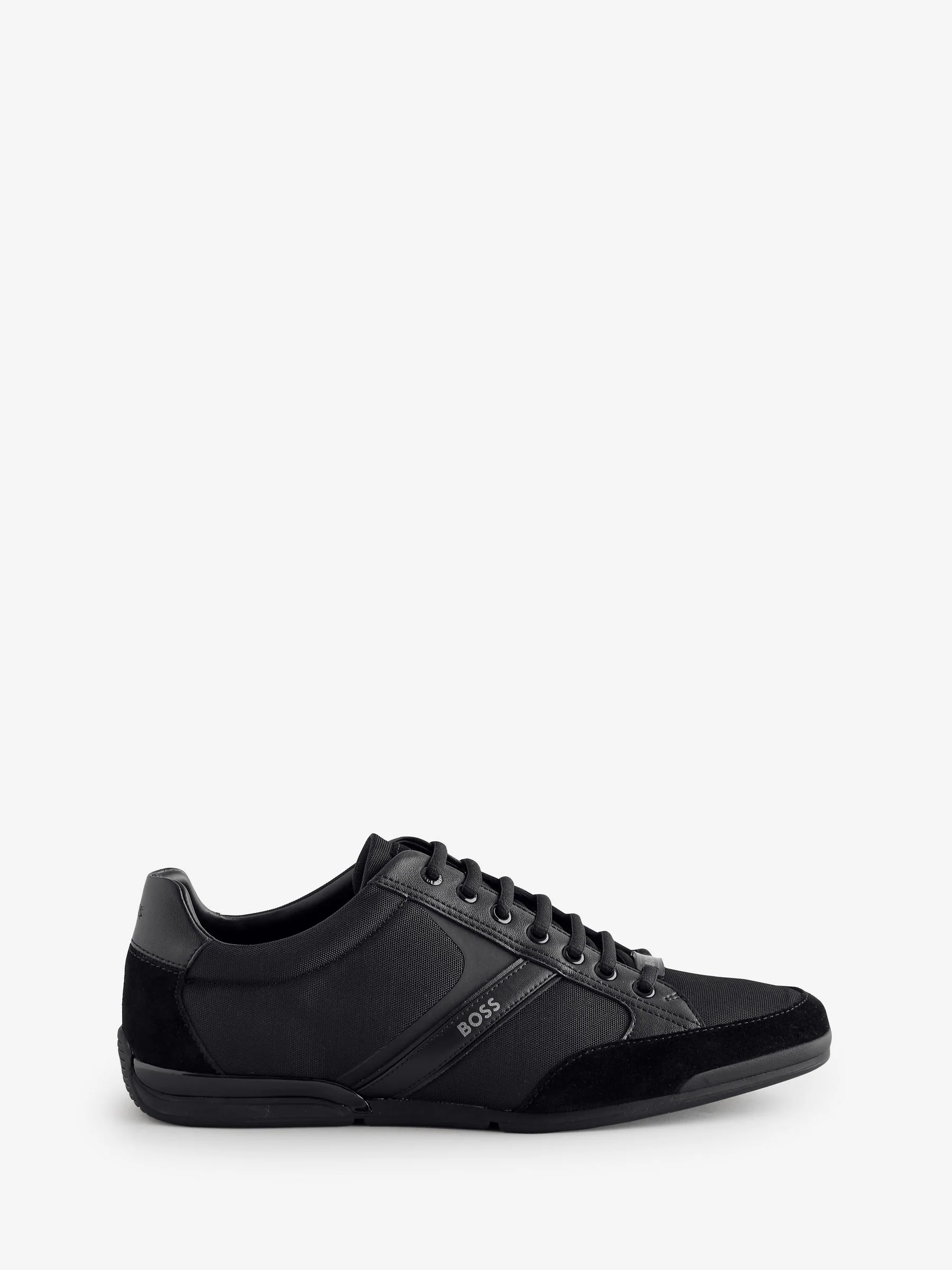 Zwart - BOSS Mix Materials Trainers With Suede And Faux Leather