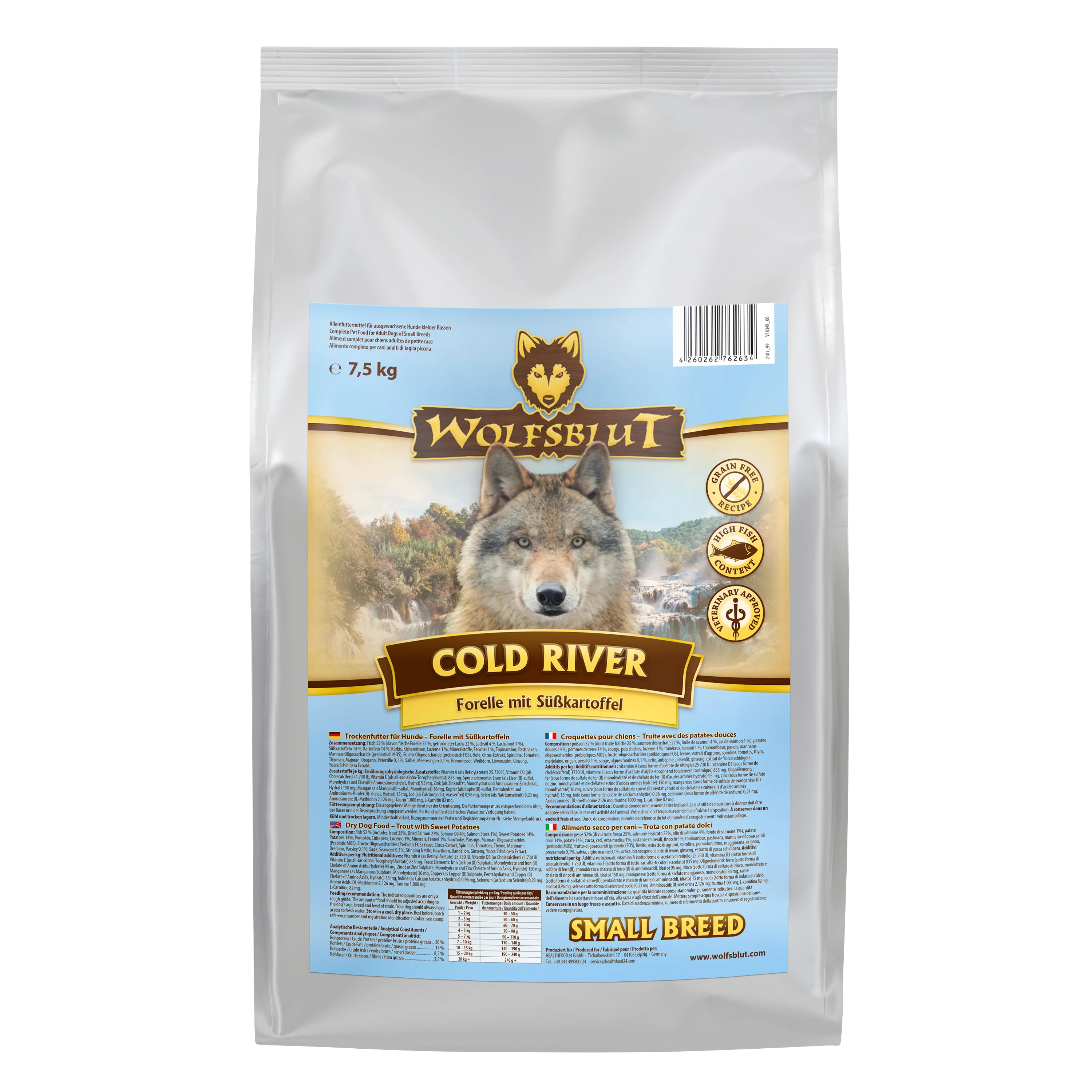 Cold River Small Breed - truta com batata-doce