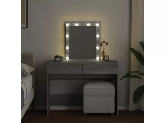 Coiffeuse avec LED sonoma gris 100x40x130 cm