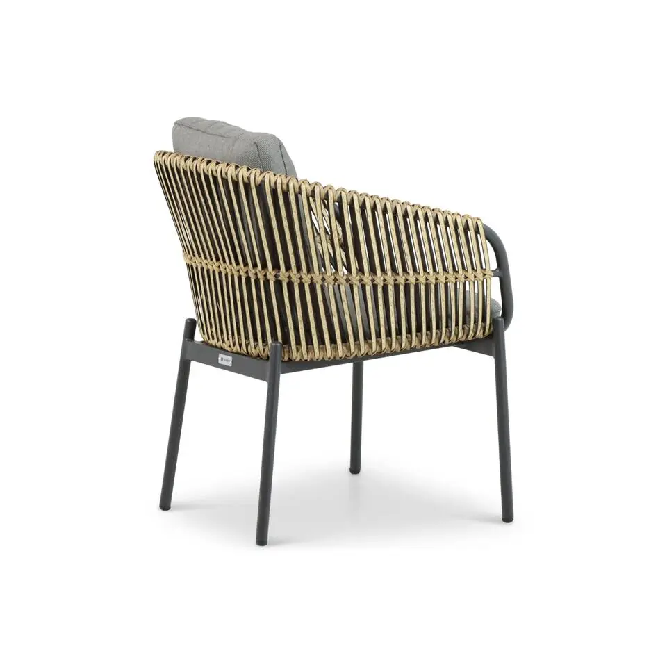 Tuinset 4 personen 180 cm Aluminium/wicker Taupe Coco Nathan/Vienna