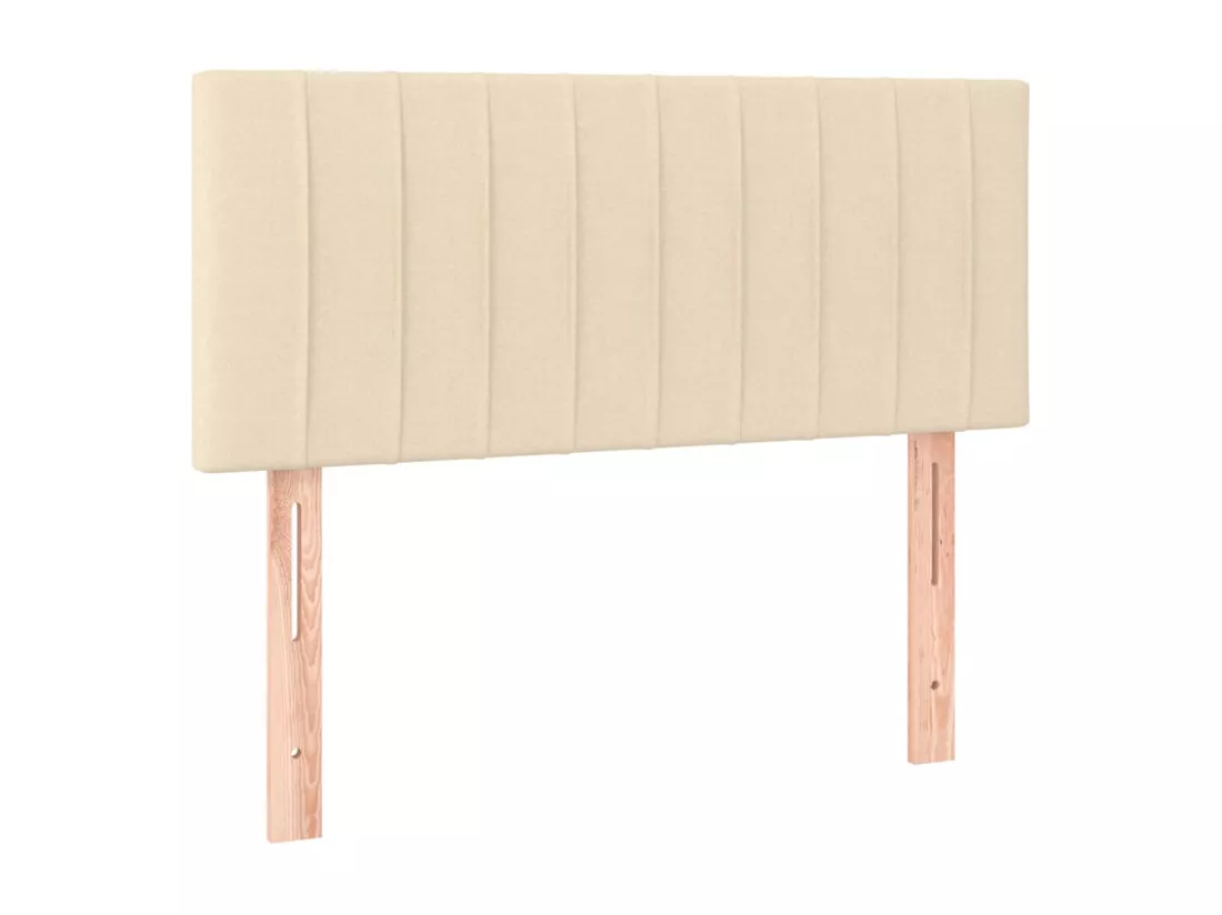 Sommier tapissier avec matelas et LED Crème 90x200 cm Tissu
