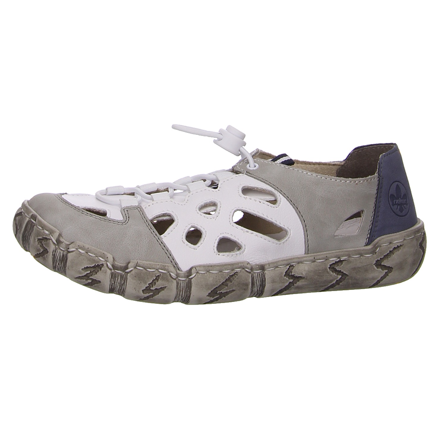 Rieker Slipper weiß kombi. weiss/weiss kombi