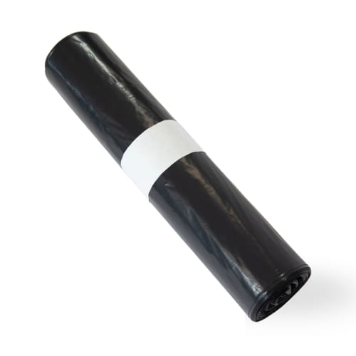 Sac plastique PE BD 160L noir 50µm lien coulissant Jet'Sac