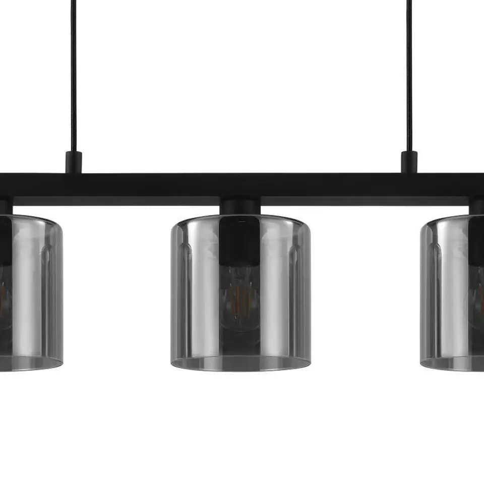 EGLO Cadley Hanglamp - E27 - 121 cm - Rookglas - Smoke - Zwart
