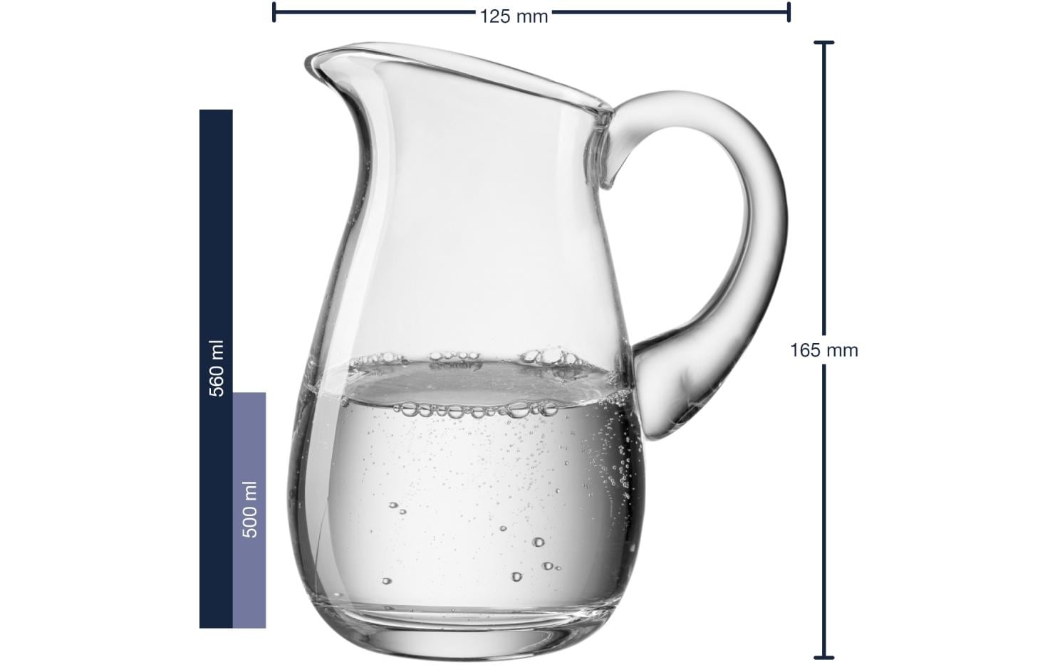 Krug Giardino 0.5 l, TransparentHandgemachter Glas-Krug