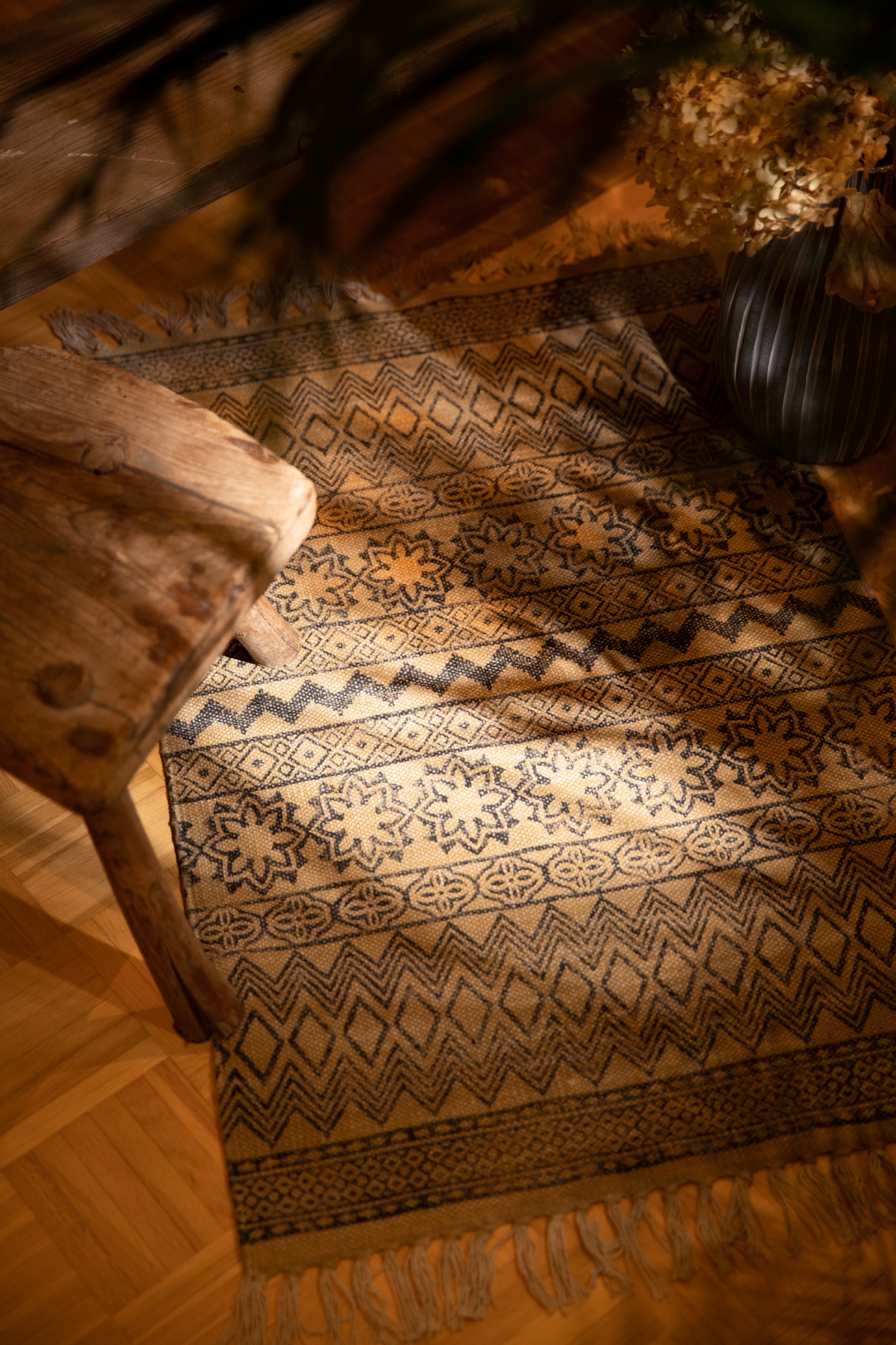 Mini-Rug 'Shiva', handbedruckt, T 60 cm, B 90 cm von fischer's lagerhaus